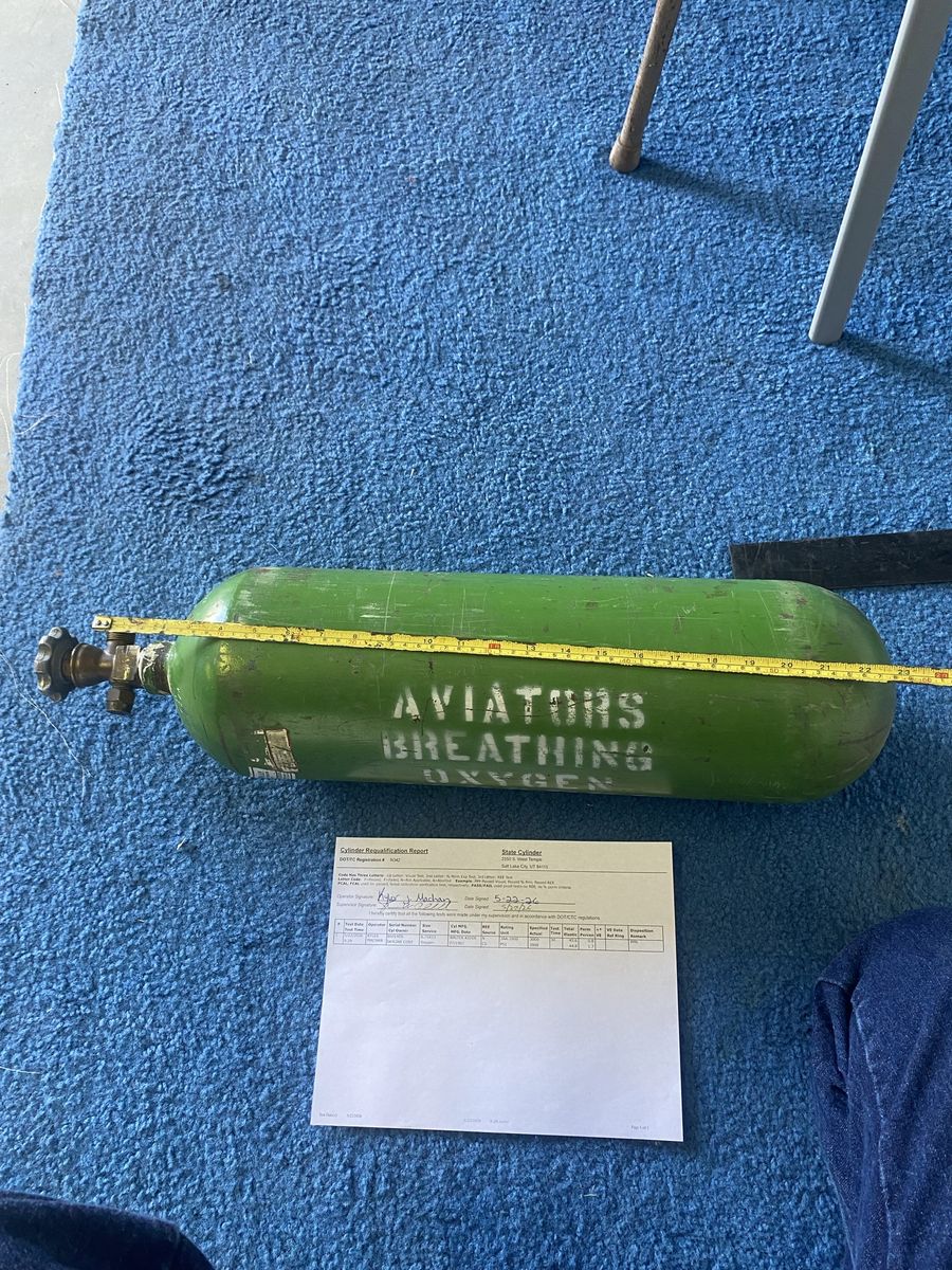Oxygen tank “certified”