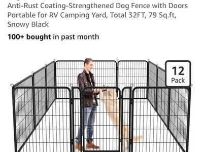 Kfvigoho Dog Playpen Outdoor Extra Wide 12 Panels Heavy Duty Dog Fence 47"