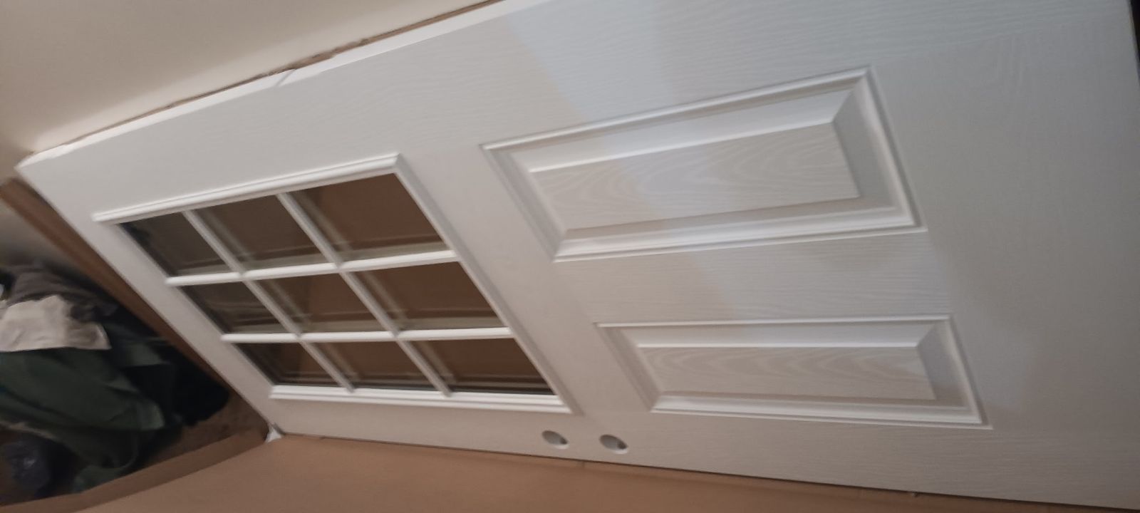 New fiberglass right inswing door