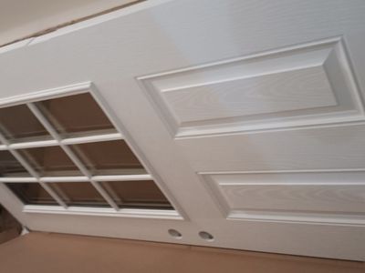 New fiberglass right inswing door