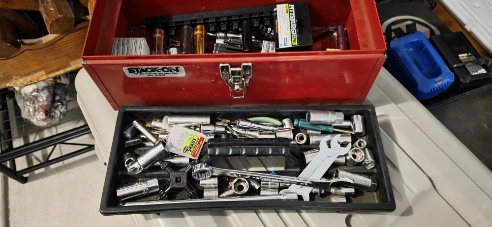 Toolboxes w/ Tools, free paints, oils etc.