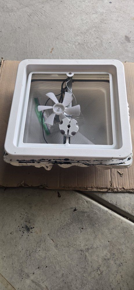 RV Roof Vent Fan with Screen Cover