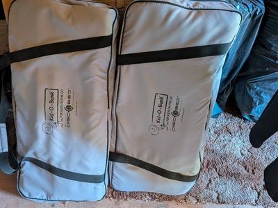 Disc-O-Bed Kid-O-Bunk Bunkable Cots with Carry Bags.
