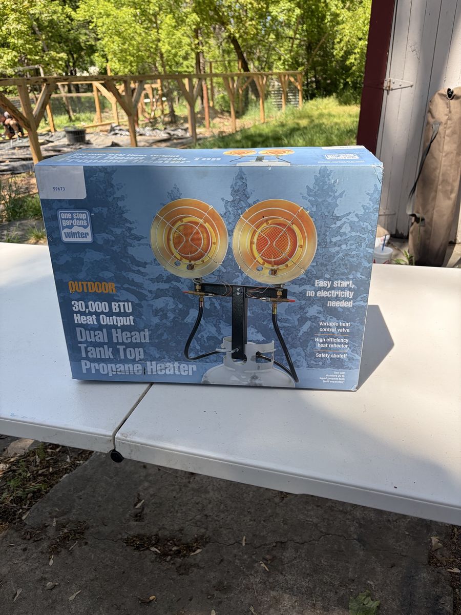 Never Been Opened one stop gardens winter 30,000 BTU Dual Head Propane Heater