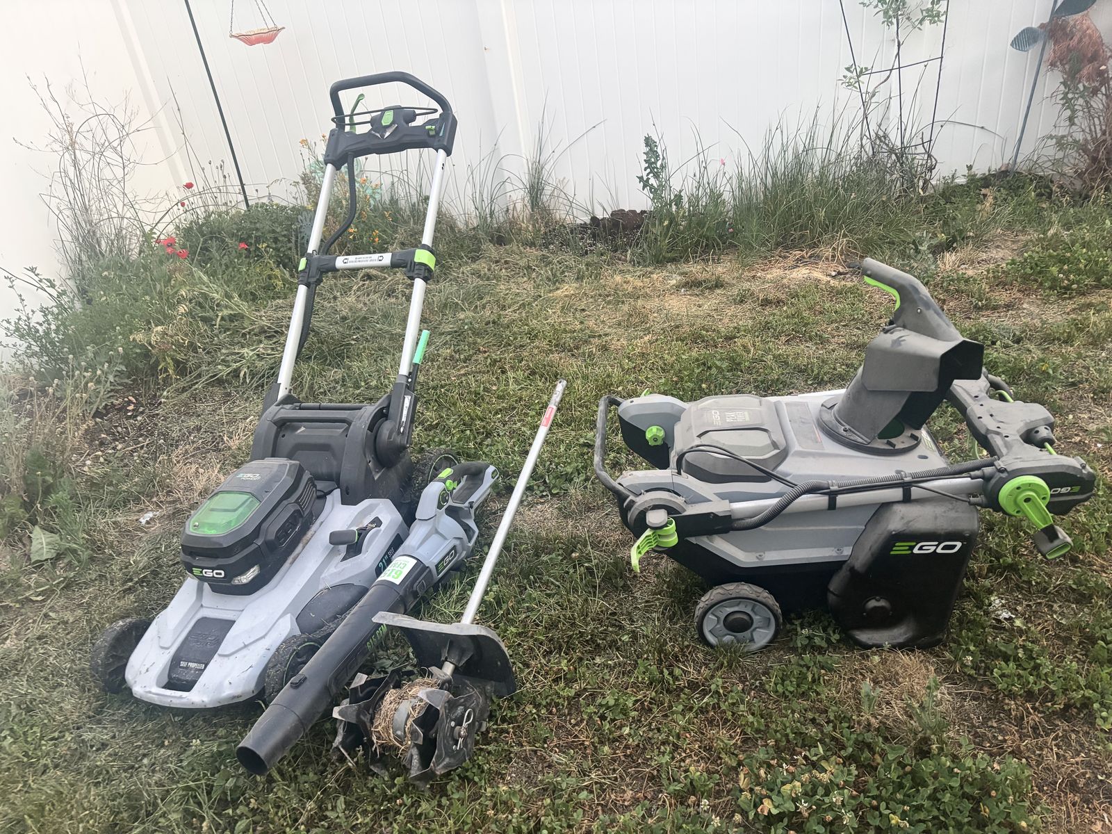 EGO Mower, snow blower, tiller and leaf blower