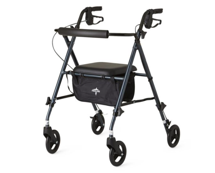 Medline Superlight Aluminum Rollator Black 1Ct