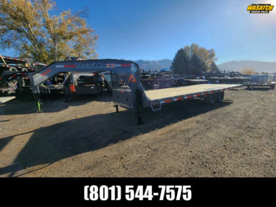 2026 RawMaxx 26' DTX Gooseneck 16K Deckover Tilt Equipment Flatbed Trailer