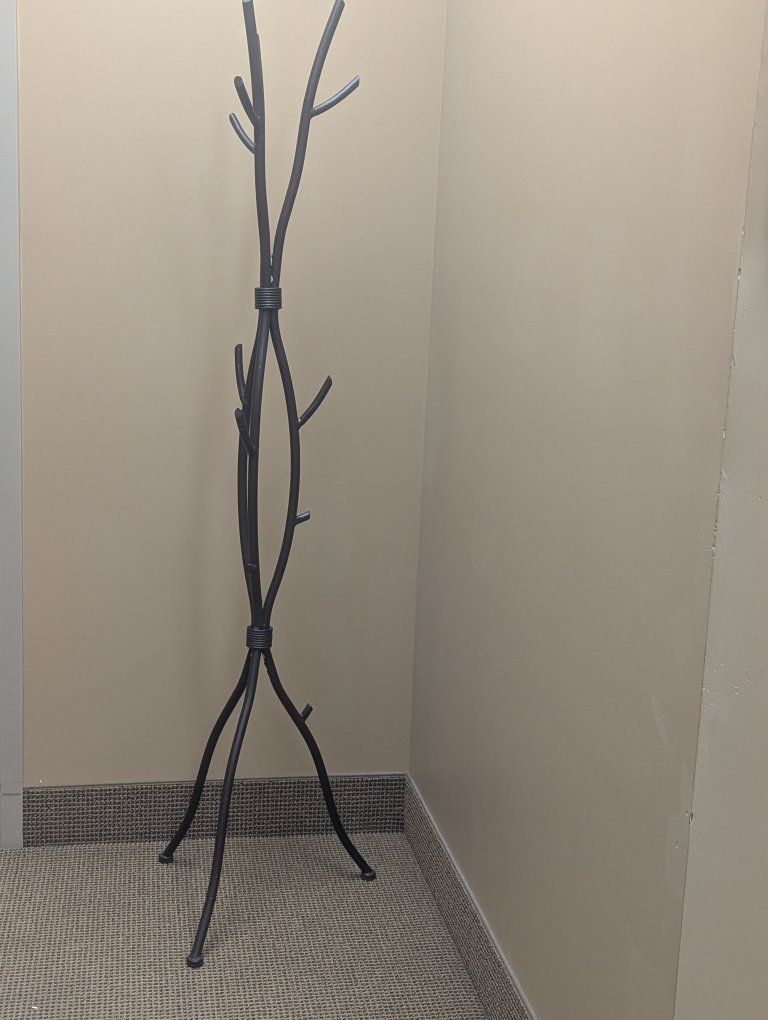 Tree Branch Design Metal Coat Rack Stand - Dark Gray/Black