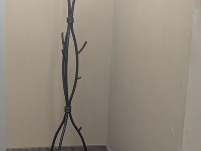 Tree Branch Design Metal Coat Rack Stand - Dark Gray/Black