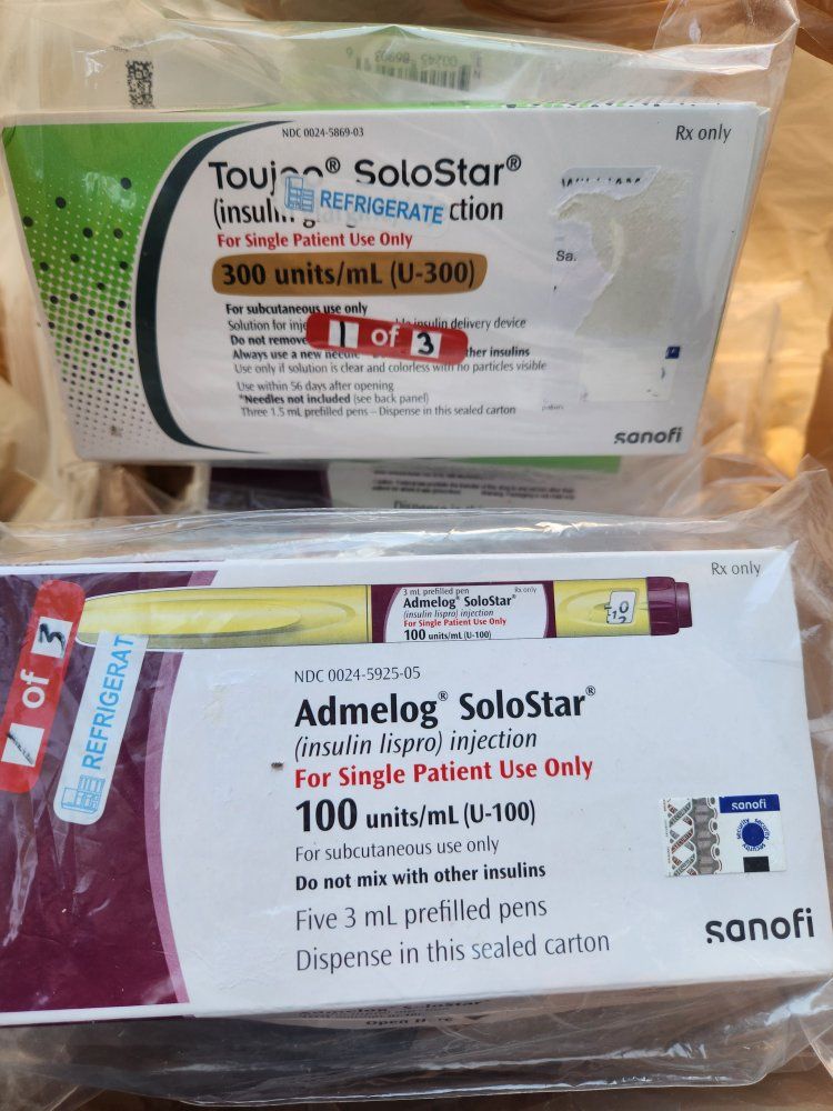Glargine and Lispiro Sanofi Toujeo & Admelog SoloStar Insulin Pens Sealed Boxes
