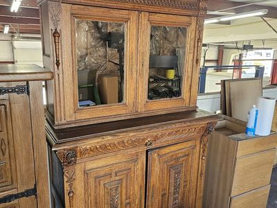 Renaissance Revival sideboard with matching hutch
