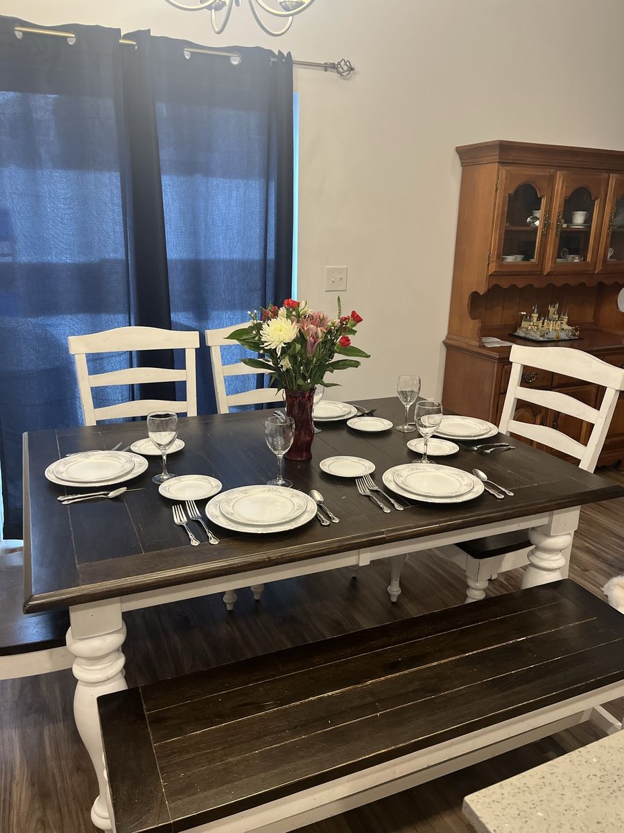 Amazing Dining Set (table, bench, and 4 chairs)