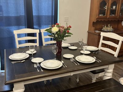 Amazing Dining Set (table, bench, and 4 chairs)