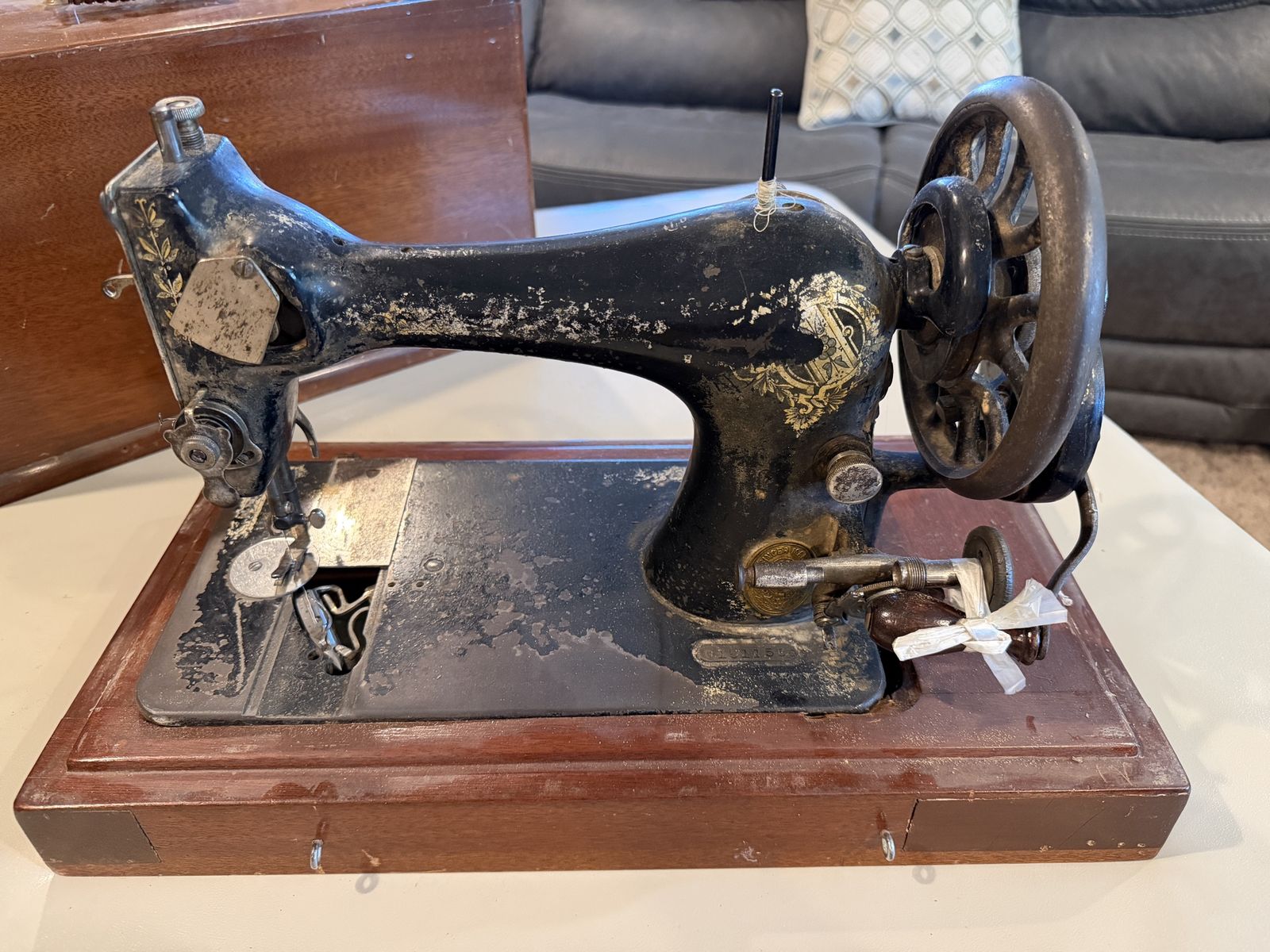Vintage Hand-Cranked Sewing Machine