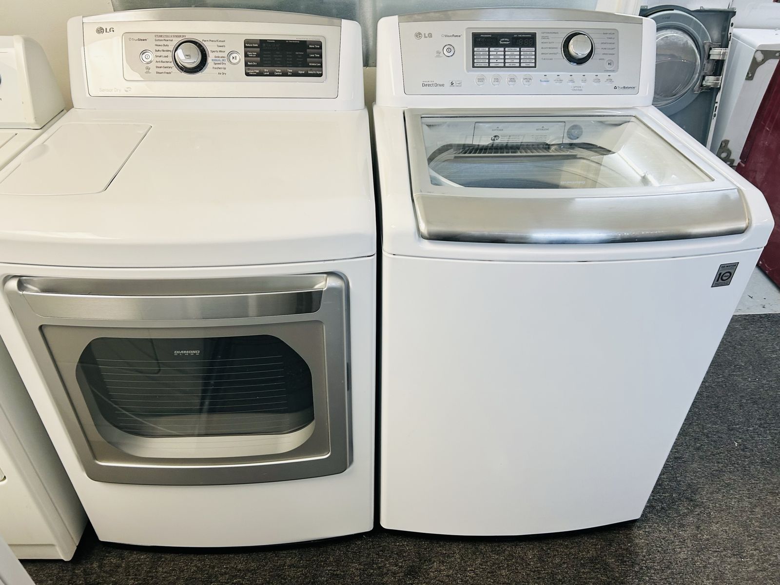 LG super capacity washer and dryer set 