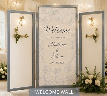 STUNNING 3-PANEL WEDDING DISPLAY WALL – ONE-OF-A-KIND – $500