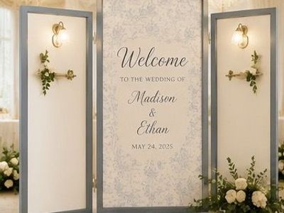 STUNNING 3-PANEL WEDDING DISPLAY WALL – ONE-OF-A-KIND – $500