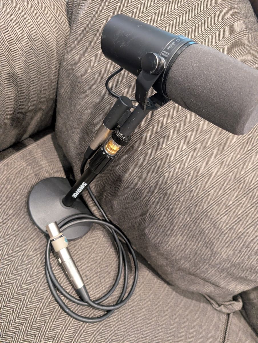 Shure SM7B Professional Dynamic Vocal Podcast Microphone with stand and Triton Fethead