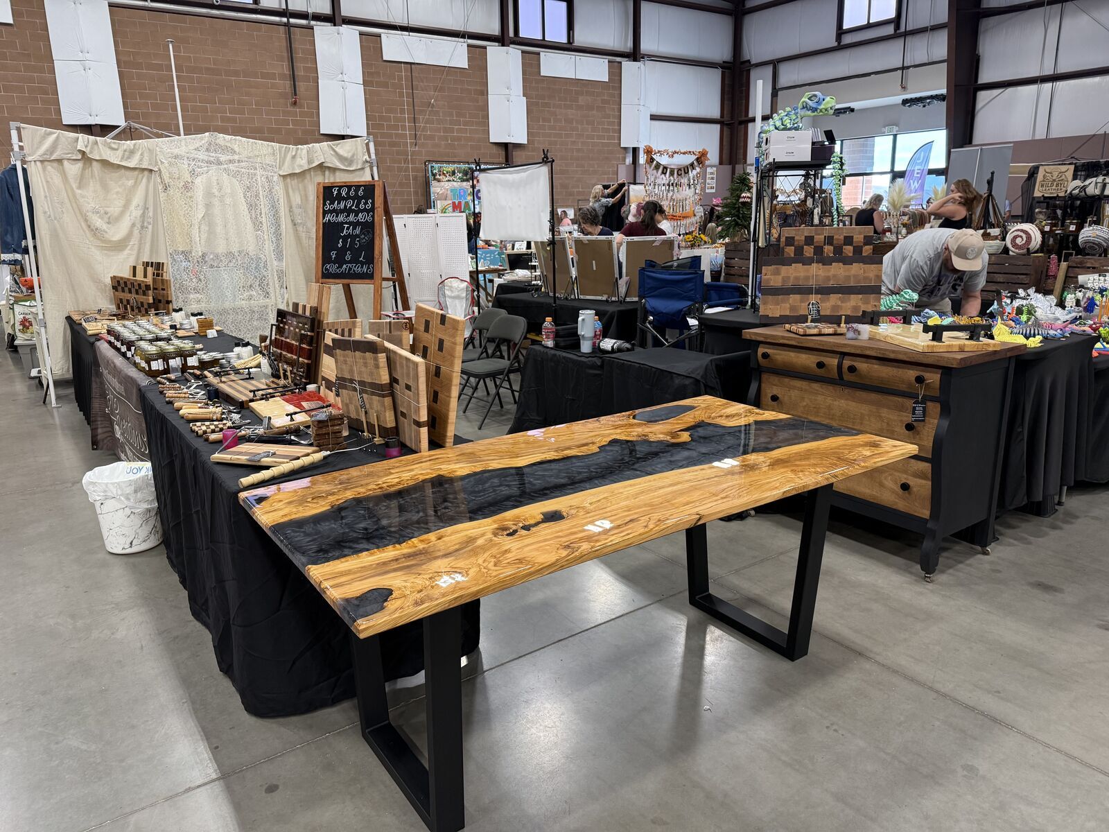 Custom epoxy river tables