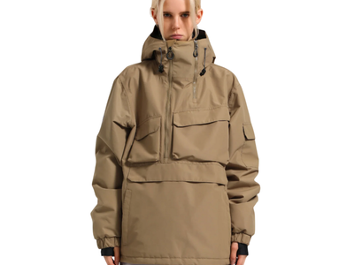 Gsou Snow Women's Asymmetrical Kangaroo Pocket Insulated Anorak