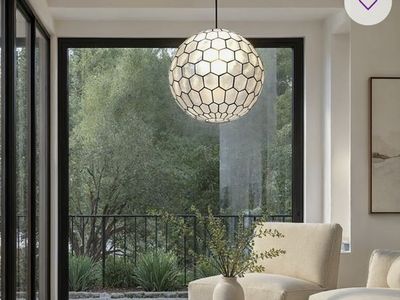 Everly Quinn 20” Capiz Shell Pendant Light
