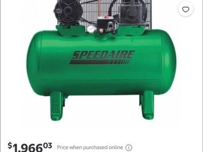 Speedaire Electric Air Compressor, 2 hp, 1 Stage 4B234
