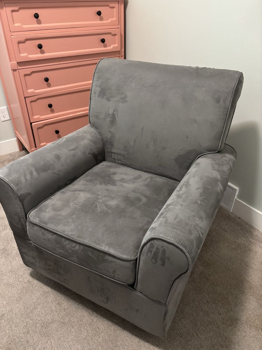 Gray Microfiber Rocking Chair 