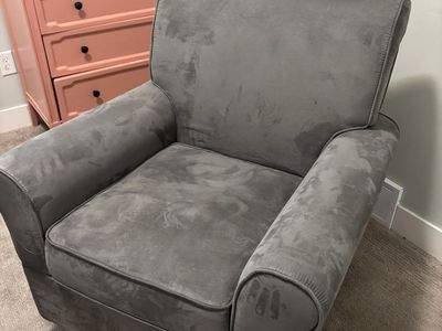 Gray Microfiber Rocking Chair