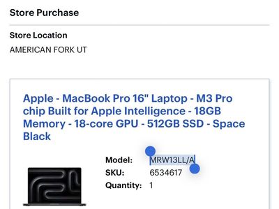 2024 Macbook Pro 16 M3 Pro Like New