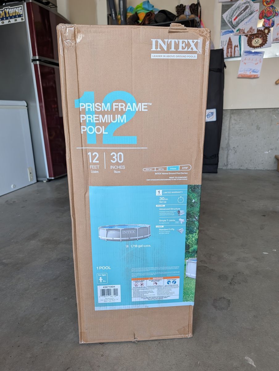 Intex 12' x 30" Prism Frame Premium Above Ground Swimming Pool (Pool Pump Not Included)