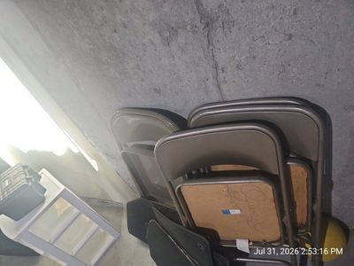 Assorted Metal and Wooden Folding Chairs Stack