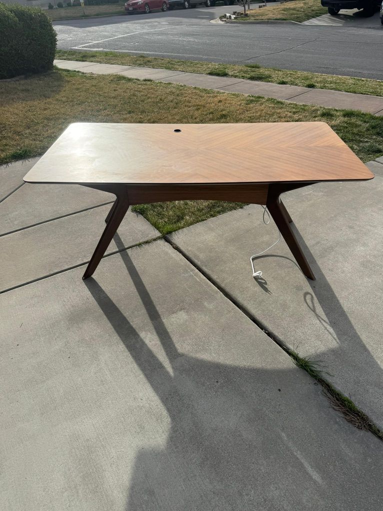 Mid Century Modern Desk with Power (Like New)