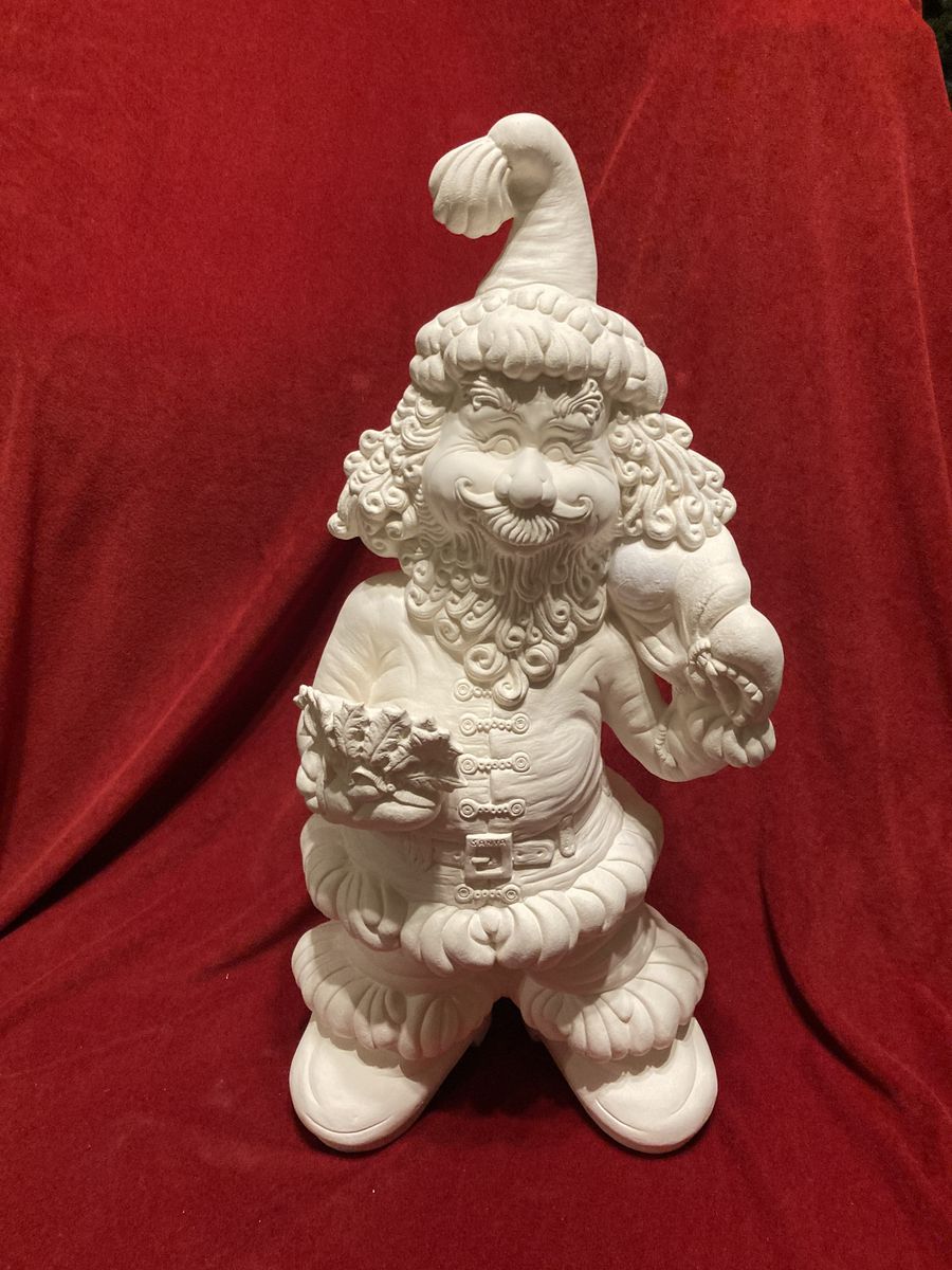 Vintage Ceramic Whimsical Santa 21 Inch Like New