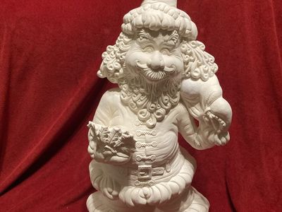 Vintage Ceramic Whimsical Santa 21 Inch Like New