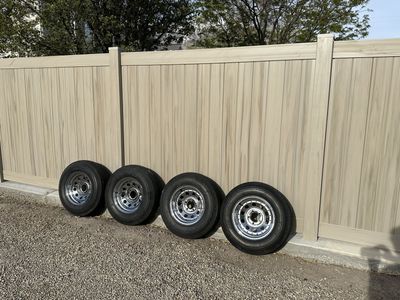 Chrome Wheels 14 inch 5 lug 4.5 - 4 1/2 inch - with Towmaster Trailer Wheels 205 75 D 14