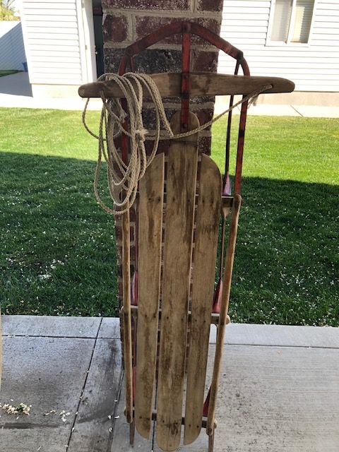 vintage/nostalgic wooden sled