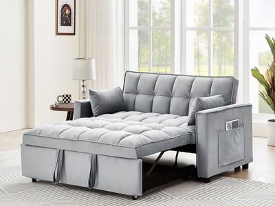 Luxurious Velvet 3-in-1 Sleeper Sofa Bed with High-Density Sponge and Easy Assembly