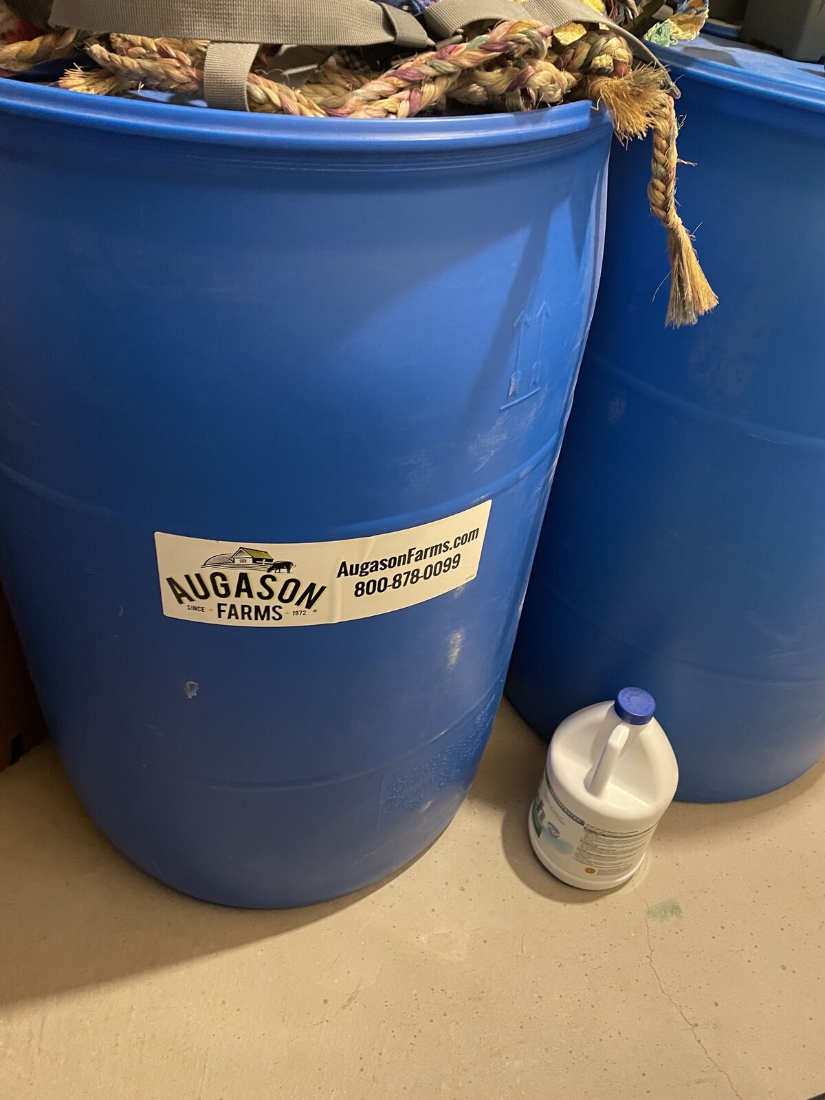 Two 50 Gallon Water Storage Barrels, Never Used