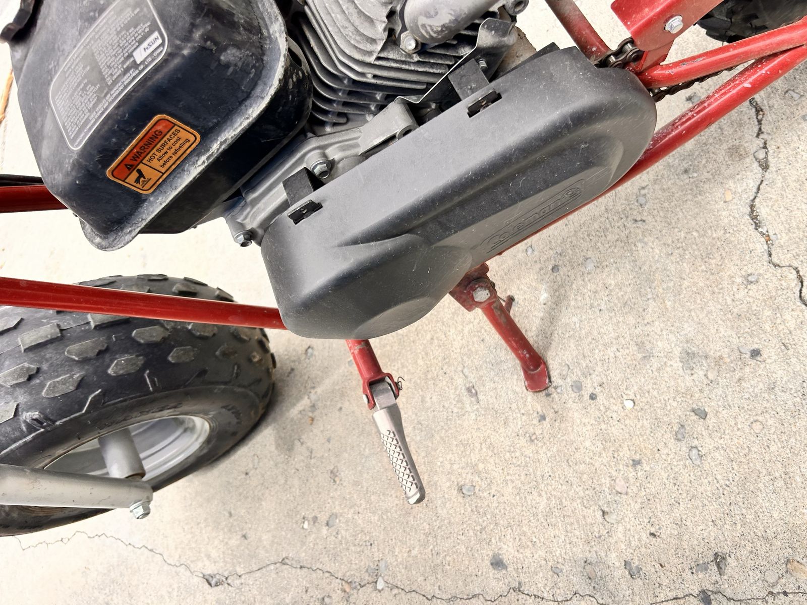Red Mini Bike - Small Engine, Off-Road Tires