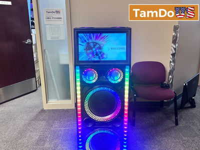 Portable Karaoke Party Speaker with Built-In Android Tablet, Bluetooth, LED