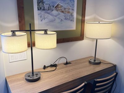Contemporary Table Lamps W/ Plug, Metal OBO