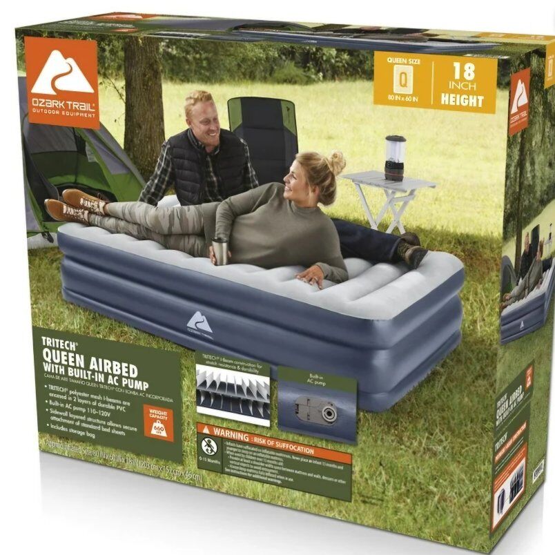 Queen Size Air Bed 18" High Built In AC Pump