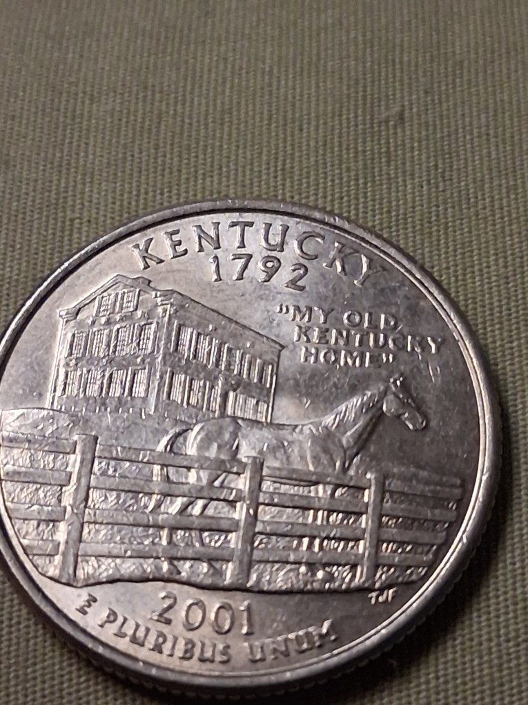 2001 Kentucky State Quarter - "My Old Kentucky Home" Design, Collectible US Coin