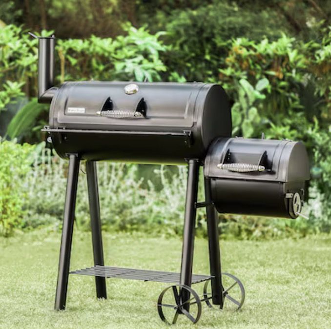 NEW Sunshine Valley 512-Sq. in Black Horizontal Charcoal Smoker