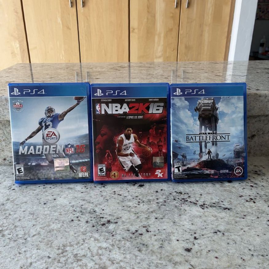 PS4 Games Bundle: Madden NFL 16, NBA 2K16, Star Wars Battlefront