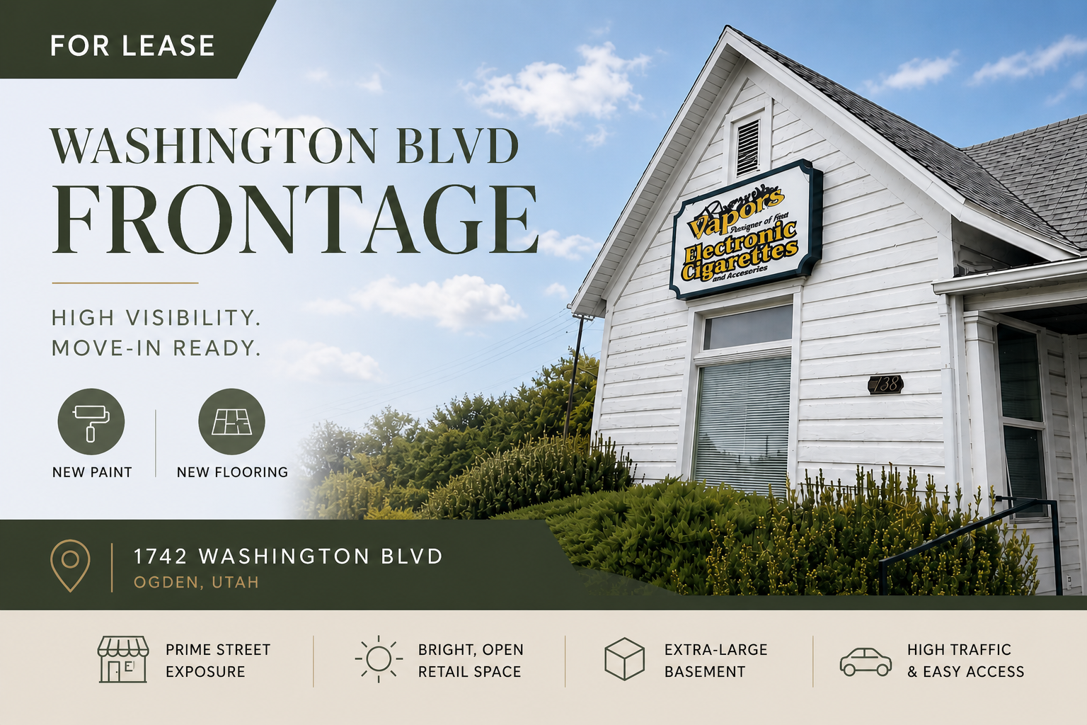 Retail / Office Space with Frontage on Washington Blvd – High Visibility Location! $1000 Move In Credit!