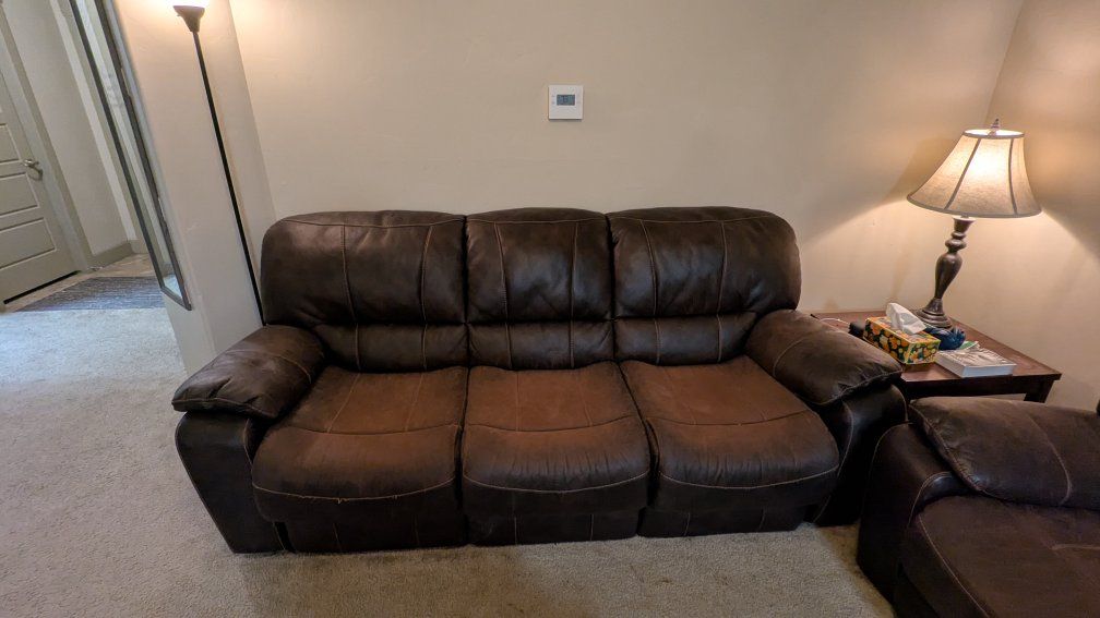 Leather Sleeper Sofa & Reclining Loveseat