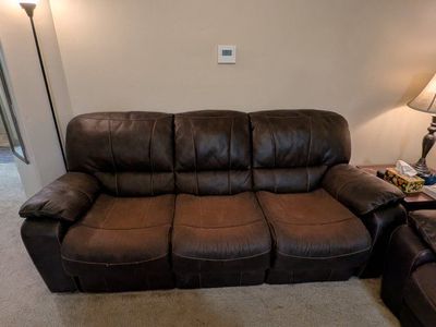 Leather Sleeper Sofa & Reclining Loveseat