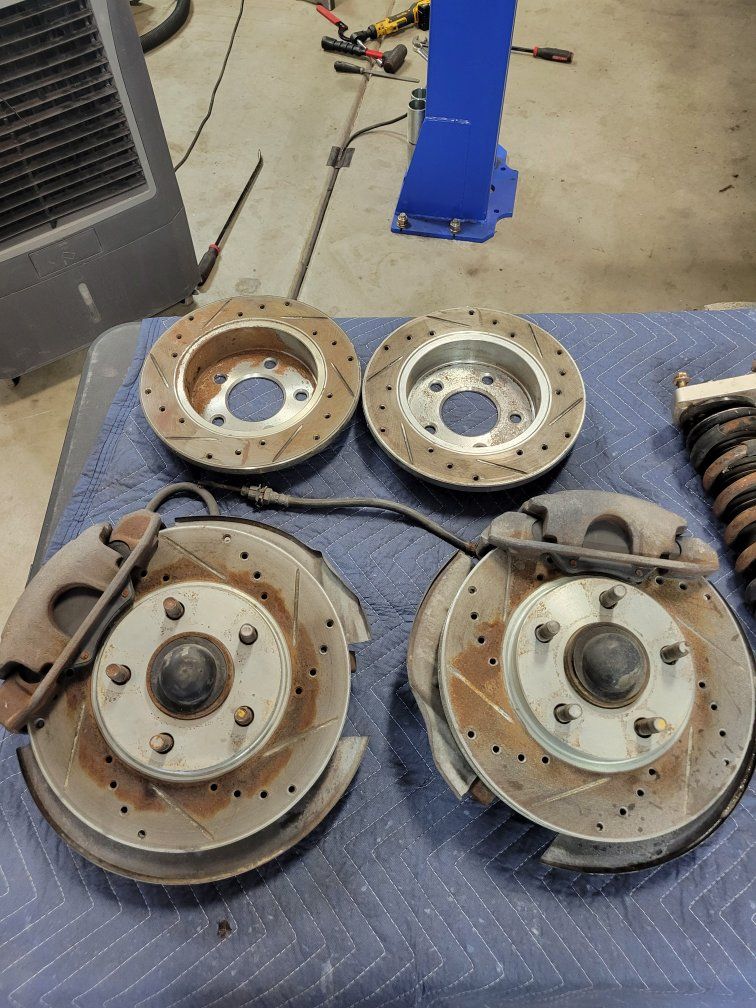 Ford Mustang, 1994/SN95 Slotted and Drilled Performance Brake rotors and 5 lug swap