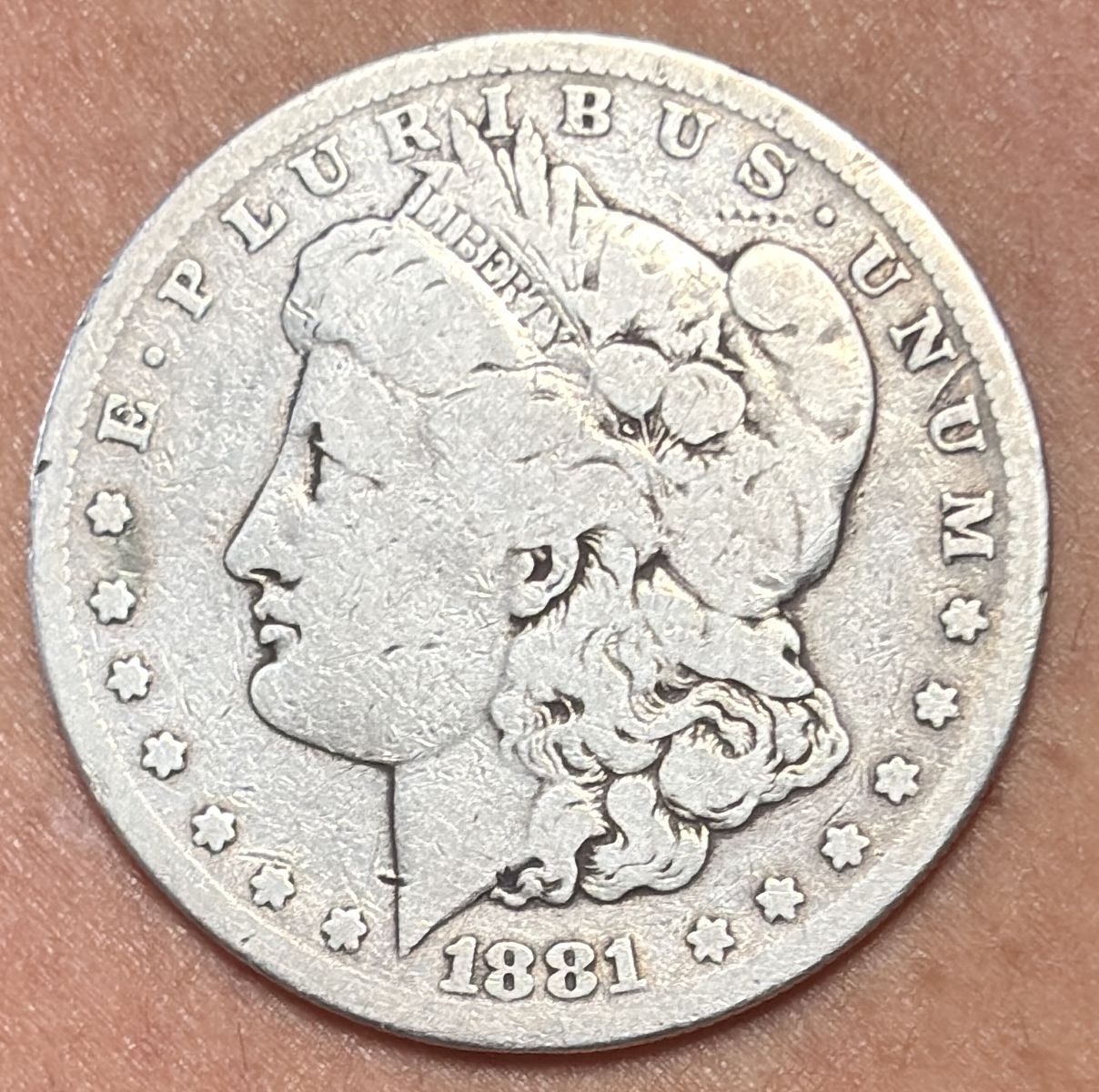 1881s morgan silver dollar
